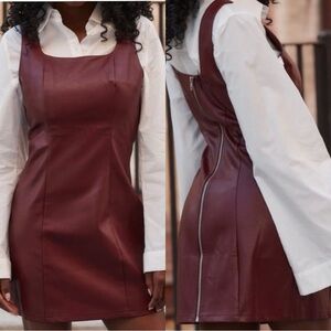 NWT 12th Tribe faux burgundy leather dress size: S